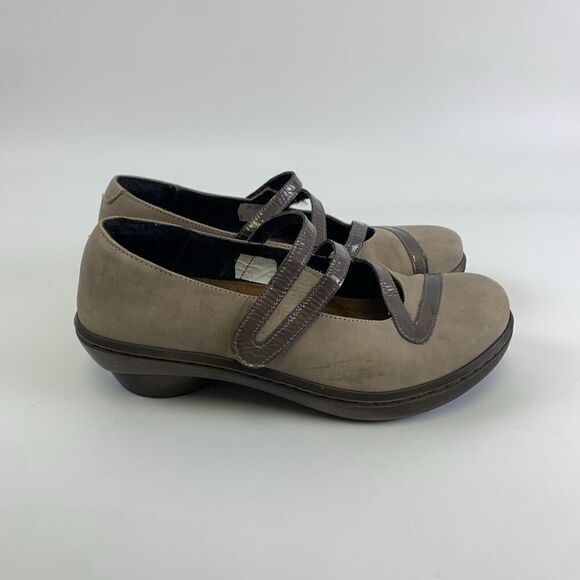 Naot Myna Strappy Mary Jane Low Heel Round Toe Taupe Leather Suede 36 US 5 - Picture 2 of 15